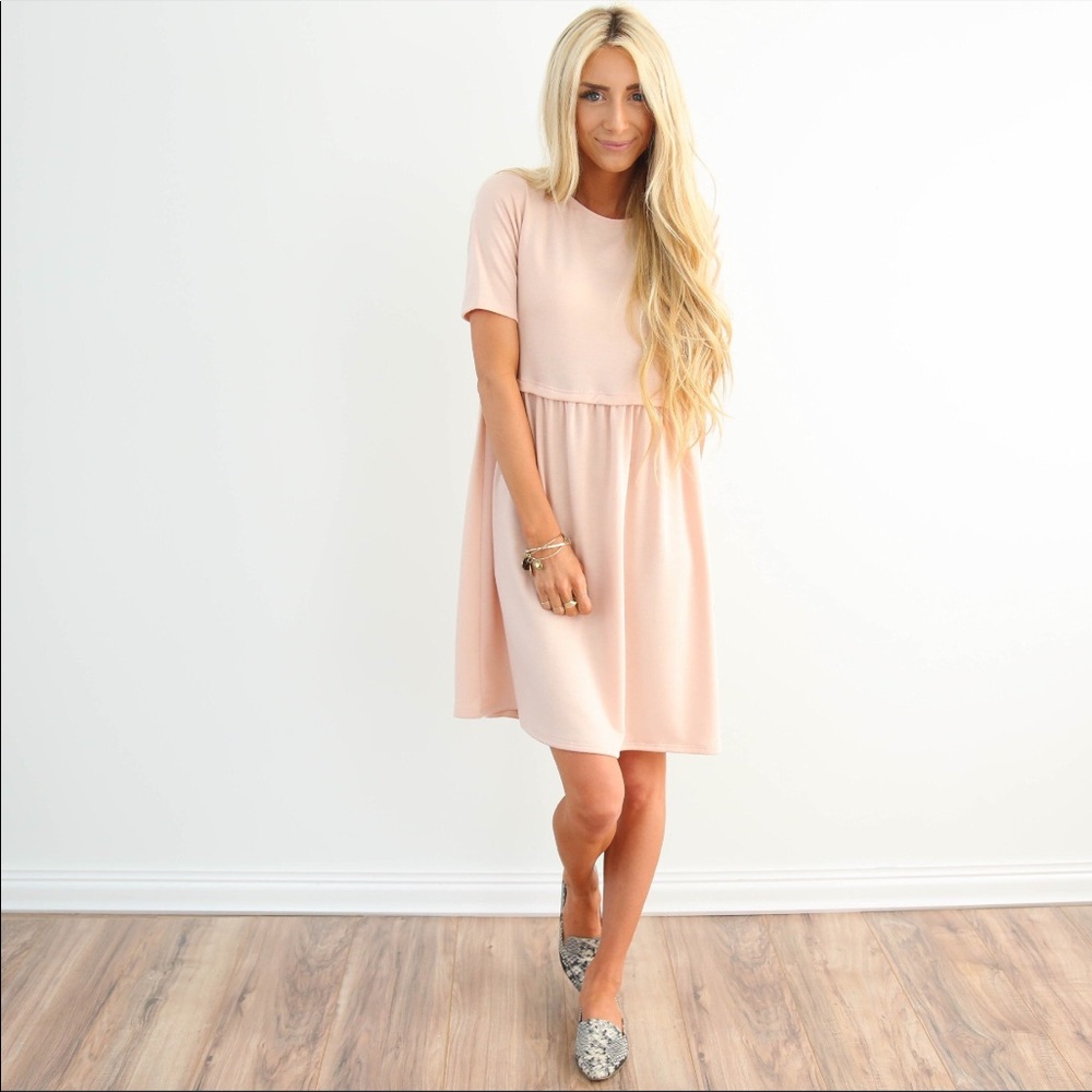Baby Doll Dress in Blush